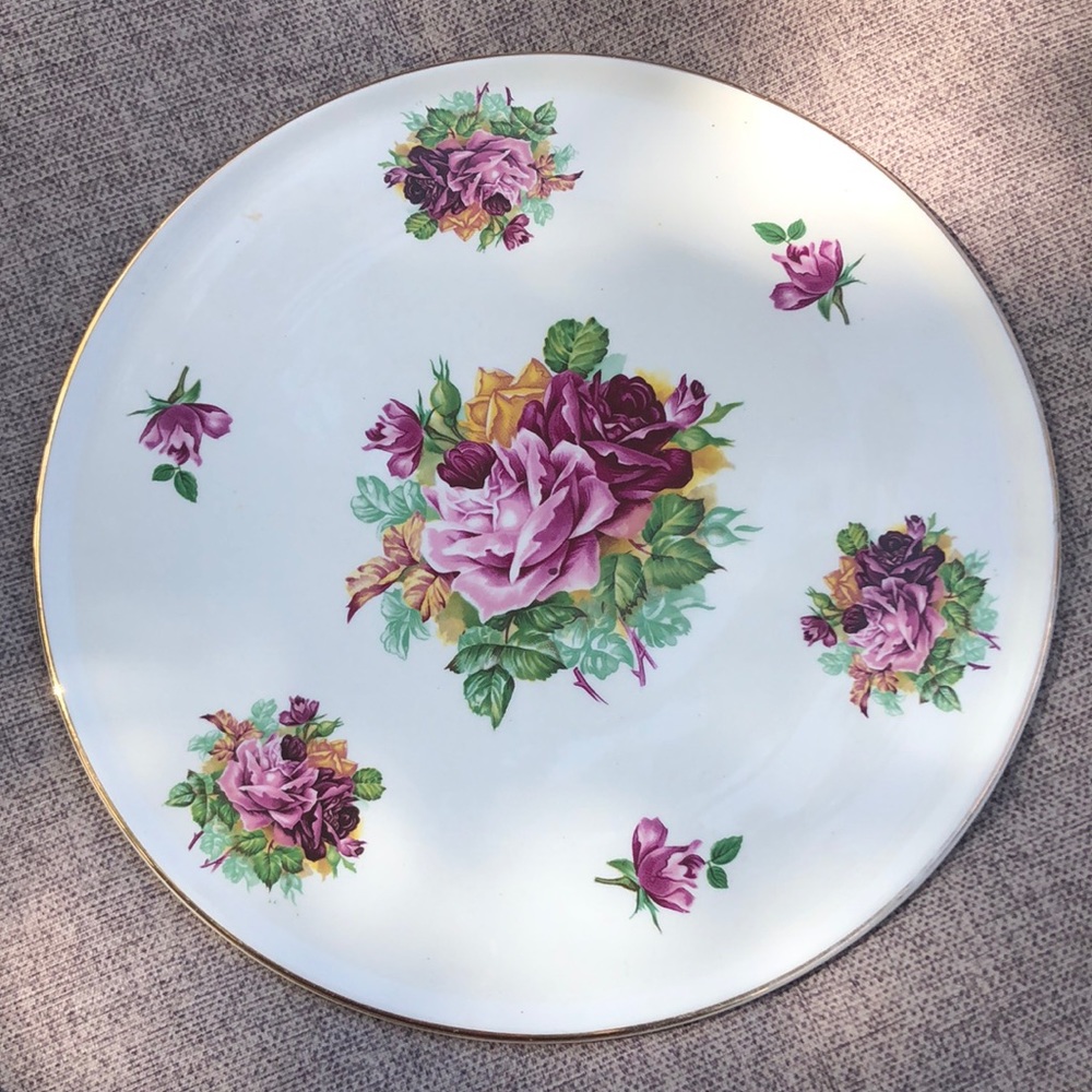 Vintage Royal Tudor Ware Barker Bros Cake Plate 11"